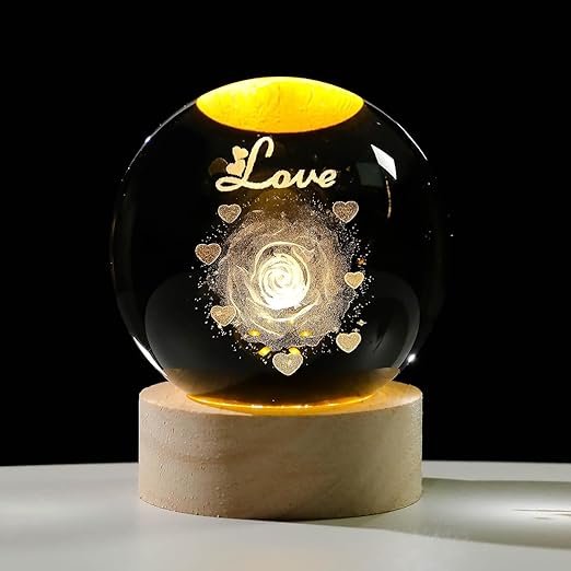 3D Love Rose Ball Night Lamp